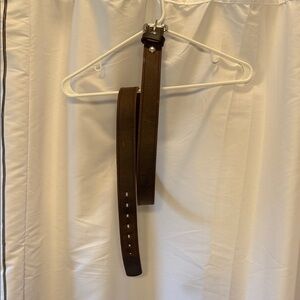 Elegant Brown Leather Men's Belt